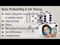 Exploring Probability and Set Theory Concepts