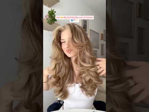 HOW TO CUT BUTTERFLY HAIRCUT AT HOME🦋#longhair #butterflyhaircut #diyhaircut #hairstyle #cocoandeve