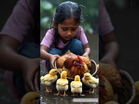 An innocent girl helps a dead hen #hen #chicken