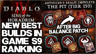 Diablo 4 - Top 10 Best MOST POWERFUL Builds Post Patch - Class Build Pit Record - Season 9 Ranking!