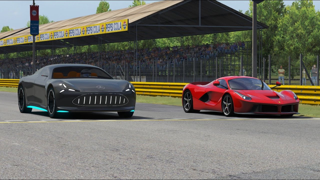 Mercedes Vision AMG Concept 2022 vs Ferrari LaFerrari 2015 at Monza Full Course
