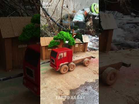 A read truck 🚒 minni wood toy-woodworking art skill hand wood crafts #crezyxy
