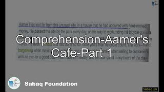 Aamer's Cafe-Comprehension-Part 1