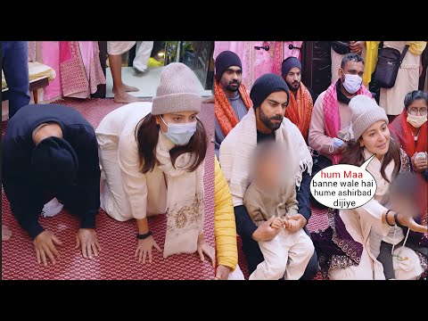 Pregnant Anushka Sharma seeks Blessings for her 3rd Baby with Virat Kohli at Premanand Ji Maharaj