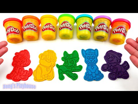 Learning Colors and Creating Paw Patrol Characters with Paw Patrol Play-Doh Molds