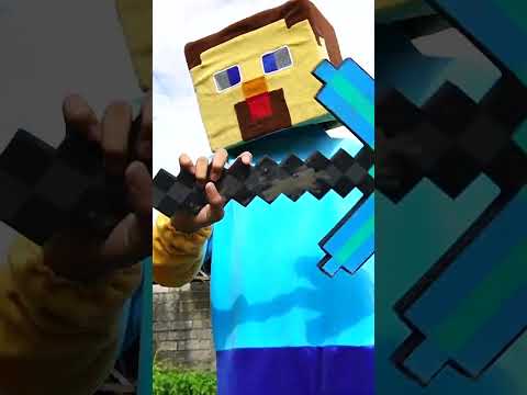 STEVE DISERANG MONSTER MINECRAFT DI DUNIA NYATA?! #shorts