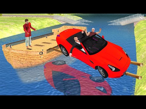 Lalchi Boat Wala Transport Car Sinks in Sea Water Survival Hindi Kahaniya Moral Stories Comedy Video