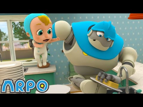 Daniel won't let Arpo clean up!🧽🍽️ | Baby Daniel and ARPO The Robot | Funny Cartoons for Kids