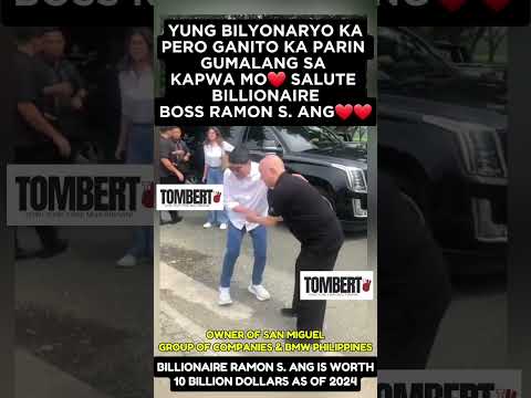 YUNG BILYONARYO KA PERO SOBRA KA PARIN MAGBIGAY NG RESPETO SA KAPWA MO! IBA KA BOSS RAMON S. ANG❤️❤️