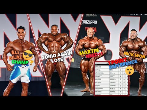 Nick won only from 1 Point, Martinfitz Water need 1point, Ali Bilal won New York Pro mens physique