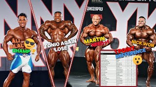 Nick won only from 1 Point, Martinfitz Water need 1point, Ali Bilal won New York Pro mens physique