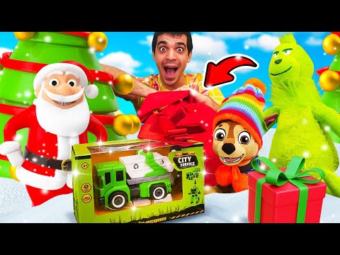 Babbo Natale e Grinch portano i regali di Natale! Video per bambini. Scuola Allegra Paw Patrol