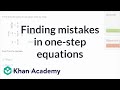 Identifying Mistakes in Algebraic Equations