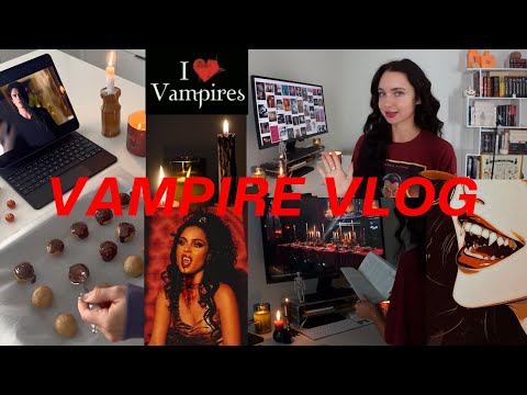 cookie dough balls, vampire diaries, reading vampire books, SPOOKY ATMOSPHERIC VLOG.