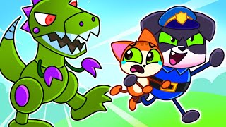 Scary Dino Robot is Back!⚡🦖 10 Little Dinosaurs Song | Kids Cartoons & Nursery Rhymes