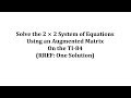 Solving Systems of Linear Equations