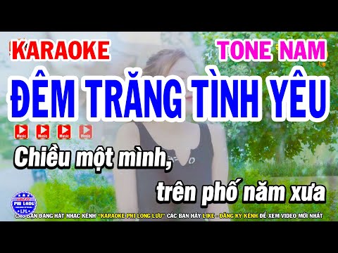 Karaoke Đêm Trăng Tình Yêu Tone Nam Dm Nhạc Trẻ Dj Remix | Karaoke Phi Long