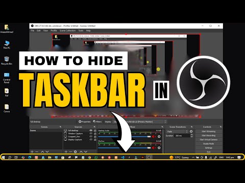 How to Hide Taskbar while Screen Recording in OBS Studio