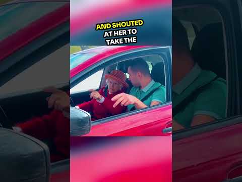 The grandma surprised him by her driving skills? #shorts