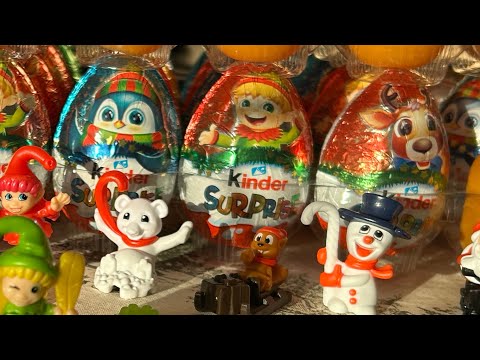 Kinder surprise chocolate eggs Christmas 2024 /opening 24 kinder eggs/will I complete my collection?