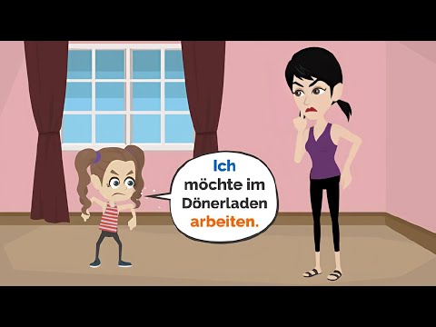 Emma und Tim bereiten sich auf die Arbeit im Dönerladen vor | Deutsch lernen