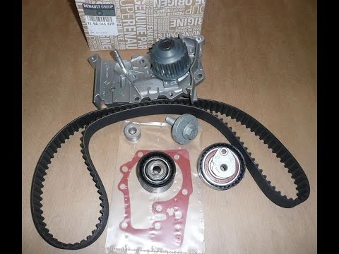 Комп. ремень грм ролики и помпы k4m 1.6 16v - видео