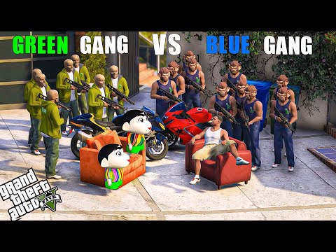 Shinchan Green Gang VS Franklin Blue Gang In GTA 5!