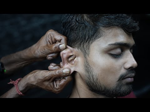 ASMR Old School Ear Massage | Scratching & Tapping Head Massage From Indian Old Barber | Neck Crack