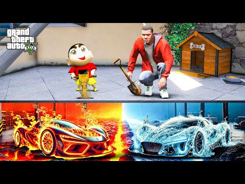 Shinchan and Franklin Collecting Elemental Cars in The Underground in Gta 5