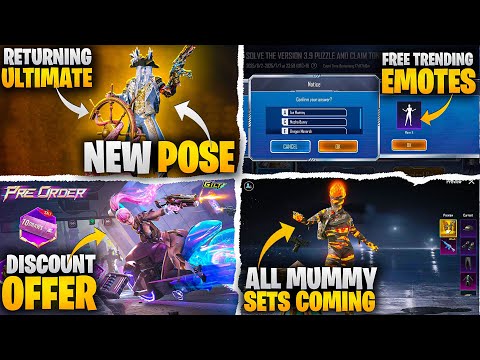 Returning Ultimate In 3.9 Update | ICE Mummy Set & All Mummy Outfits | free Emote | PUBGM
