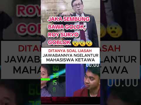 KETIKA DITANYA BUKTI IJAZAH, ROY MALAH GANTI TOPIK NGAWUR, MAHASISWA REKAM DAN VIRALKAN TAWANYA!