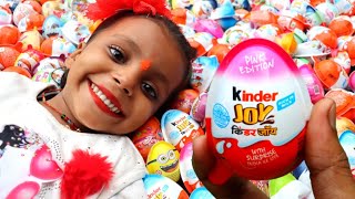 NEW! 200 Colored Glitter Kinder Surprise Eggs Toys Opening A Lot Of Kinder Joy Chocolste ASMR#183