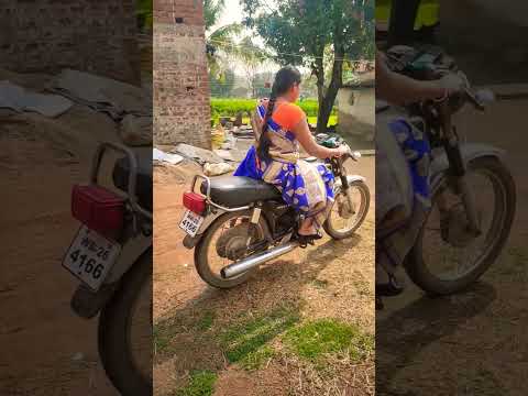 Yamaha rx 100 Kickstart and Ridding Wearing Saree #short video