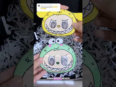 Packing sanrio paper squishy order (fake) 🎁 comment your fav character #shorts #papercraft #sanrio