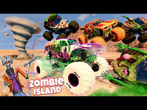 Monster Jam INSANE Racing, Freestyle, and High Speed Jumps LIVE | Zombie Island #15 | Grave Digger