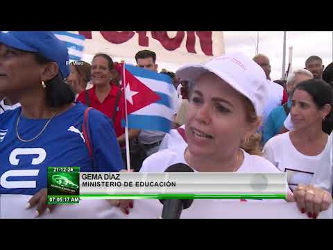 Realizan marcha en el malecón habanero para exigir el cese del Bloqueo contra Cuba