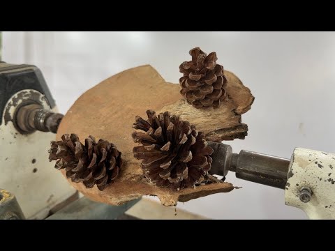 Amazing Woodturning - An Interesting Idea With Dried Pine Cones And Epoxy Resin.