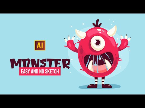 DRAWING A MONSTER IN CARTOON STYLE IN ADOBE ILLUSTRATOR