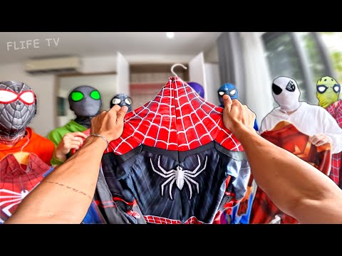 I Became SuperHeroes Red & Lead Pro 8 Spider-Man Fighting Bad Guy , Battle Nerf Gun ( Funny POV )