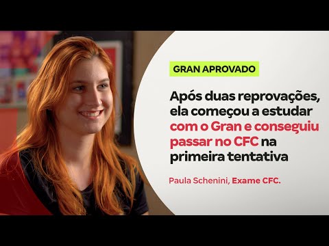 Após duas reprovações, ela começou a estudar com o Gran e passou no Exame CFC na primeira tentativa