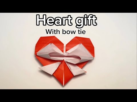 How to Make an Easy Origami Heart Gift with Bow Tie