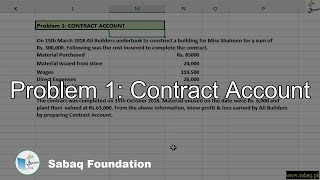 Problem 1: Contract Account