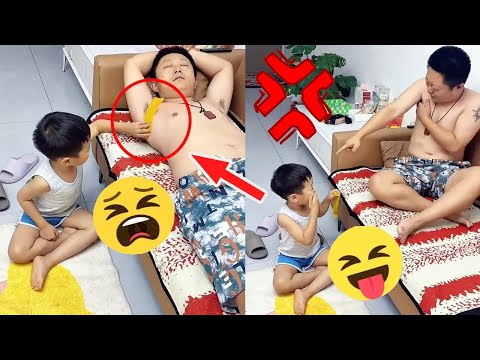 爸爸又在睡懒觉，看我怎么收拾你，又让儿子背锅了！【呆萌小米宝】