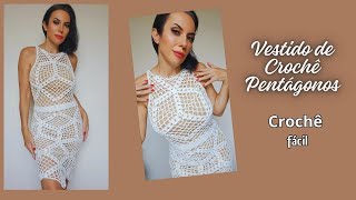 VESTIDO DE CROCHÊ PENTÁGONOS