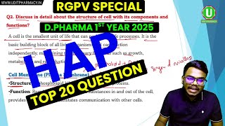 Human Anatomy and Physiology Top 20 Question | RGPV Most Important Question | D.Pharma 1st Year HAP