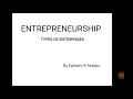 Types and Characteristics of Enterprises