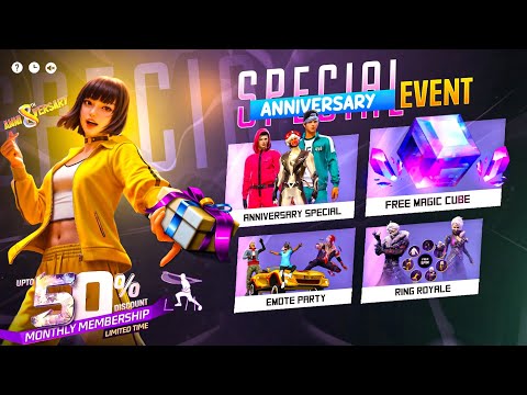 20 June 8th Anniversary Surprise Rewards🥳🔥| Purple Shade Return | Free Fire New Event | ff New Event