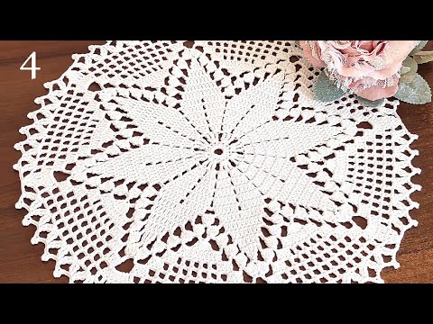 CROCHET How to crochet doily EASY Tutorial Part 4, 15 - 17 round