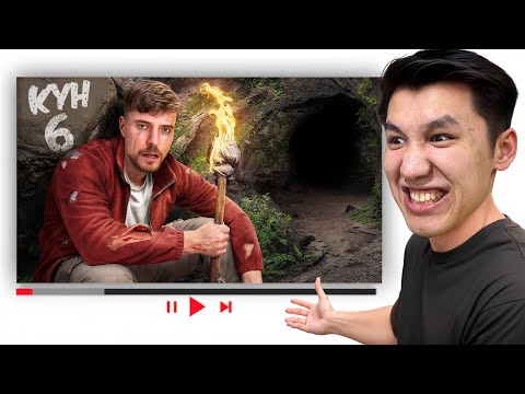 7 Күн Үңгірдің Ішінде! Мистер Бист Қазақша Реакция