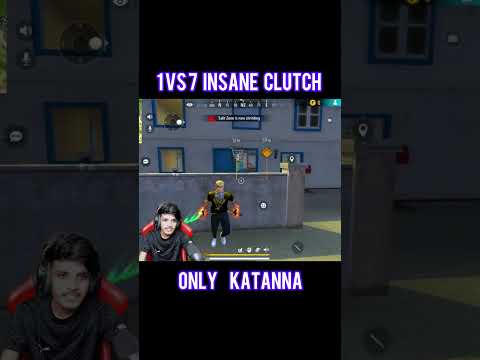Impossible😱 Only Katana 1 VS 7😱40k Subscribers Challenge #shorts #freefire #roastedgaming